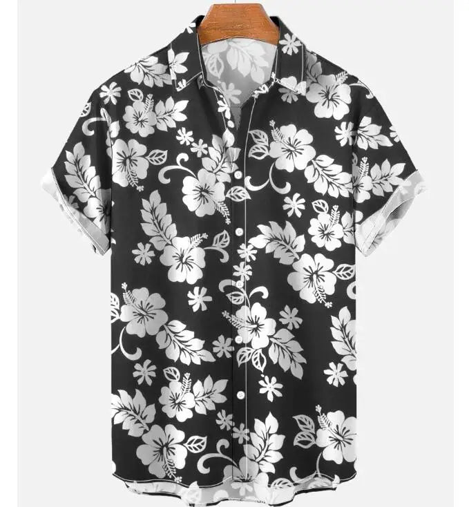 Full Printing Hawaiian Blouse Sublimation Summer Wear Casual Digital Print Button up Short Sleeve Men's Beach Hawaiian Shirts
