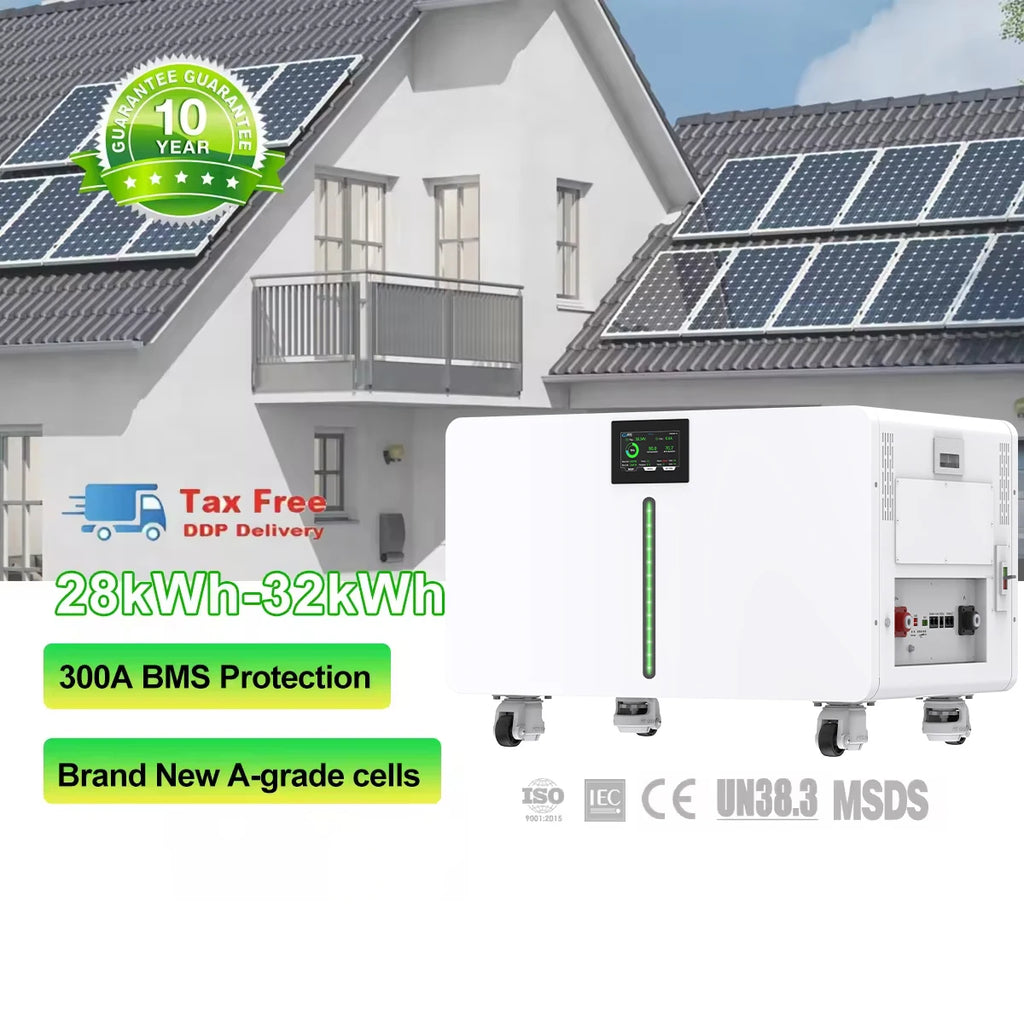 Large Capacity Solar Batteries Lithium 32kwh 30kwh 51.2V 628Ah Lithium Batteries 11000 Cycles Mobile