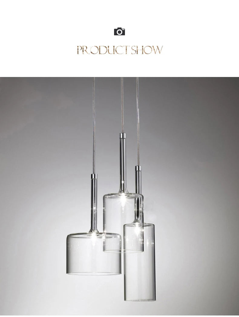 Modern Glass Pendant Lights - Minimalist Hanging Lamps for Dining Room, Bar, Bedroom & Bathroom Ceiling Lighting