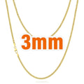 USA Local Fast Shipping 14K Gold Plated Cuban Link Chain 3mm 5mm Women Stainless Steel Waterproof Jewelry Men Miami Necklace