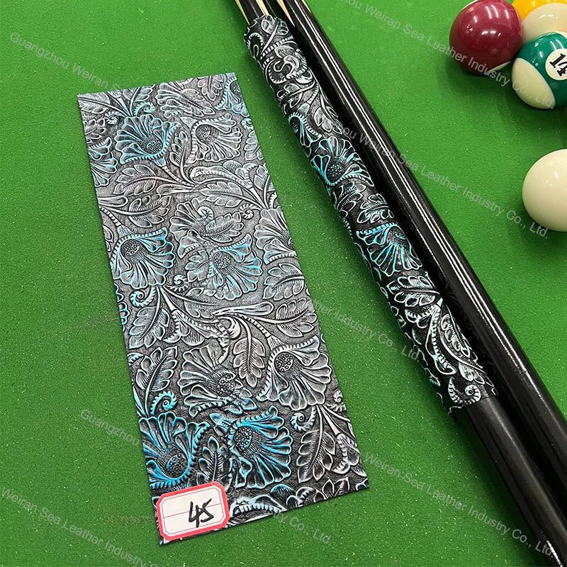 Genuine Cow Skin Pool Billiards Cue Grips Non-Slip Protective Sleeve Wrap with Different Print Pattern Genuine Leather Club Wrap