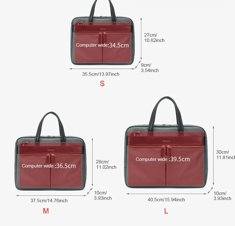 Women Laptop Briefcase Computer Bag Business Document Organizer Ipad Tote Ladies Handbag Messenger Purse Strap Pouch Accessories