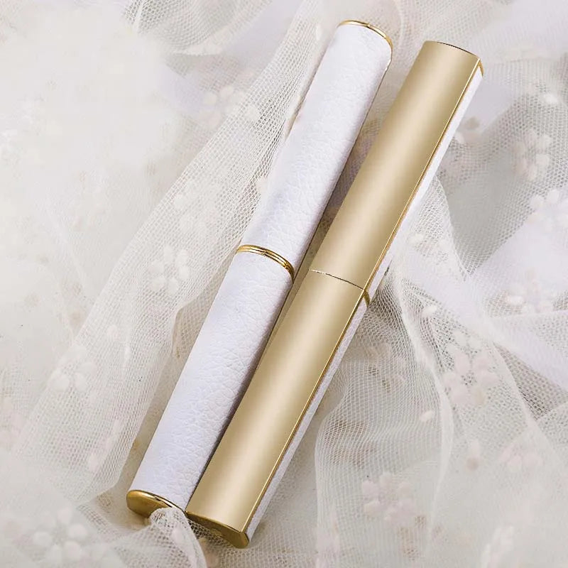10pcs/lot Long White Tube Lipstick Tube Top Grade Lip Balm Sub Package DIY Empty High-end Bamboo Lipstick Container