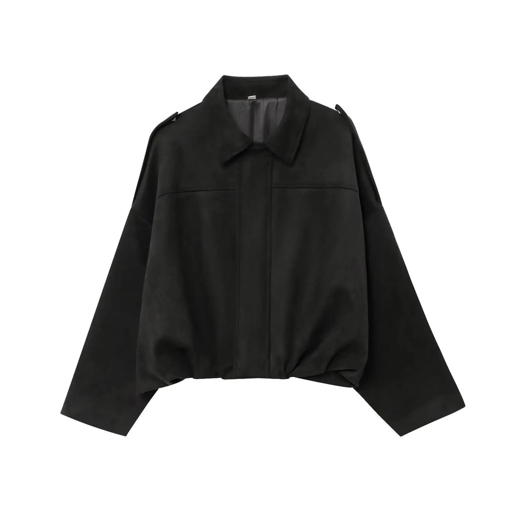 2025 Summer New Women's Elegant Loose Jacket Cross-Border Source All-Match Simple Lapel Long-Sleeved Casual Style