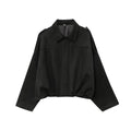 2025 Summer New Women's Elegant Loose Jacket Cross-Border Source All-Match Simple Lapel Long-Sleeved Casual Style