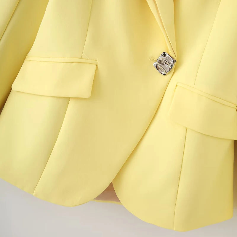 ZATRHMBM Autumn Women's Wear 2025 New Fashion Irregular Solid Color Coat Retro Casual Lapel Slim Fit Ladies Top