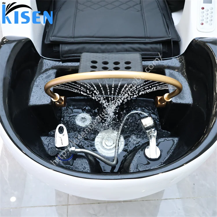 Kisen Hot Sales Head Spa Water Circulation Waterfall Shampoo Bowl Bed Massage Salon Equipment Hair Salon Treatment