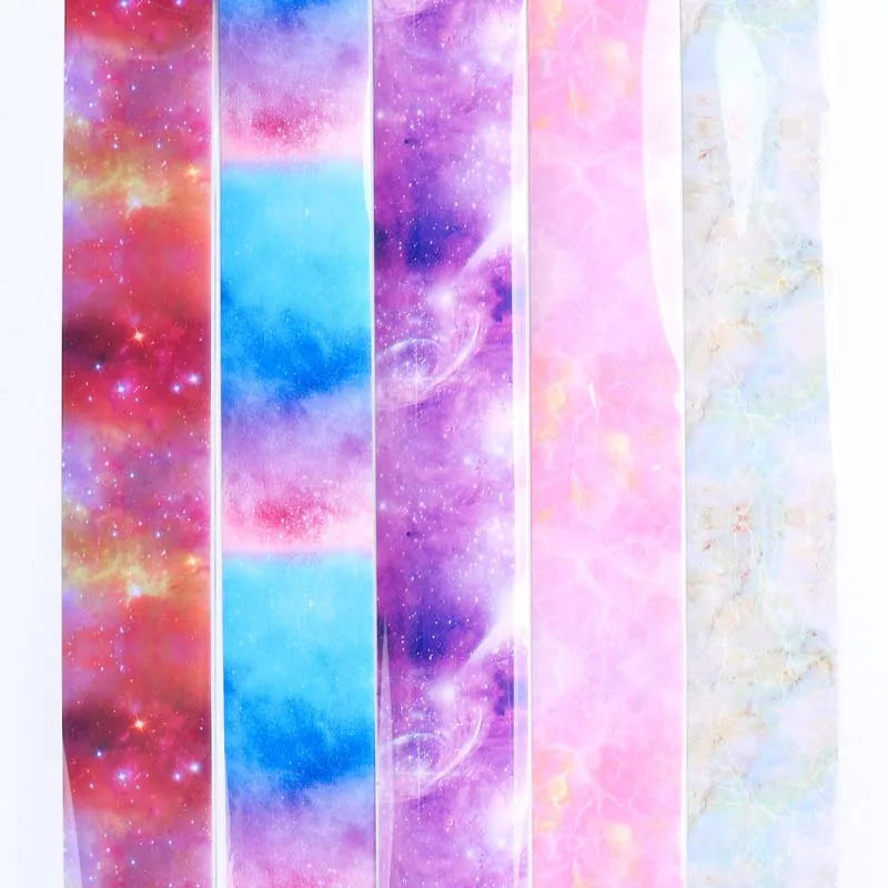 10 Colors Starry Sky Pattern Lace Style 3D Nail Foil Decals New Plastic Nail Sticker 4*100cm Transfer High Quality and Stylish