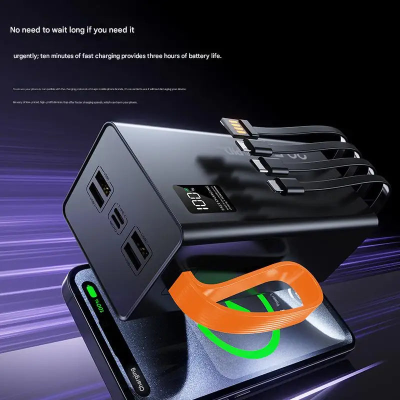 New High Capacity Power Bank 60000mAh Fast Charging 22.5W Double USB & Micro USB LED Display Portable Charger for Outdoor Use