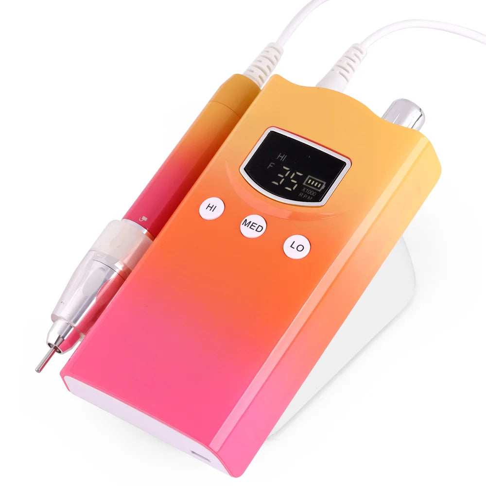 2025 Professional Wireless Brushless Gel Nail Drills 85w Efile Portable Cordless 35000RPM Electric Nail Drill Machine