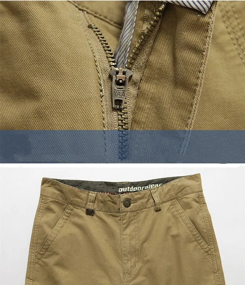 Men's Spring Cargo Pants Cotton Military Multi-pockets Joggers Baggy Pants Casual Trousers Overalls Army Pants Plus Size 44