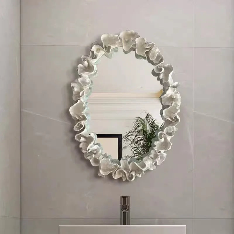 70X90CM Light Luxury Bathroom Mirror Wall Hanging Wall Makeup Mirror Creative Bathroom Counter Mirror
