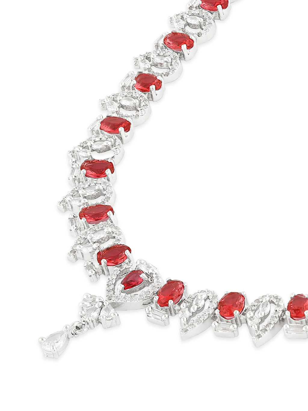 Luxury Custom-shaped Zircon Bridal Jewelry Set Rhodium Plated Earrings Necklace Women Classic Hot Selling Wedding Party Gift