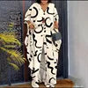 Digital Printed Deep Women Dress Shirt Slim Fit Full Sleeves Wear Fashion Ladies New Autumn Dress