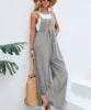 2025 Women's Summer Retro Style Jumpsuit New Style Solid Color Casual Strap Pants Loose Fit Breathable with Art Retro Pocket