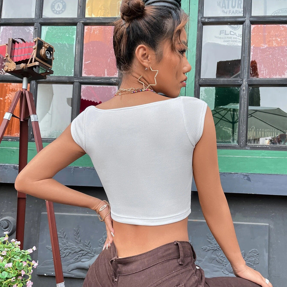 Casual Basic Ribbed Knit Crop Top for Women Summer Sleeveless Square Neck Tank Cute Tee Grunge Y2K Korea Fashion Streetwear 2343