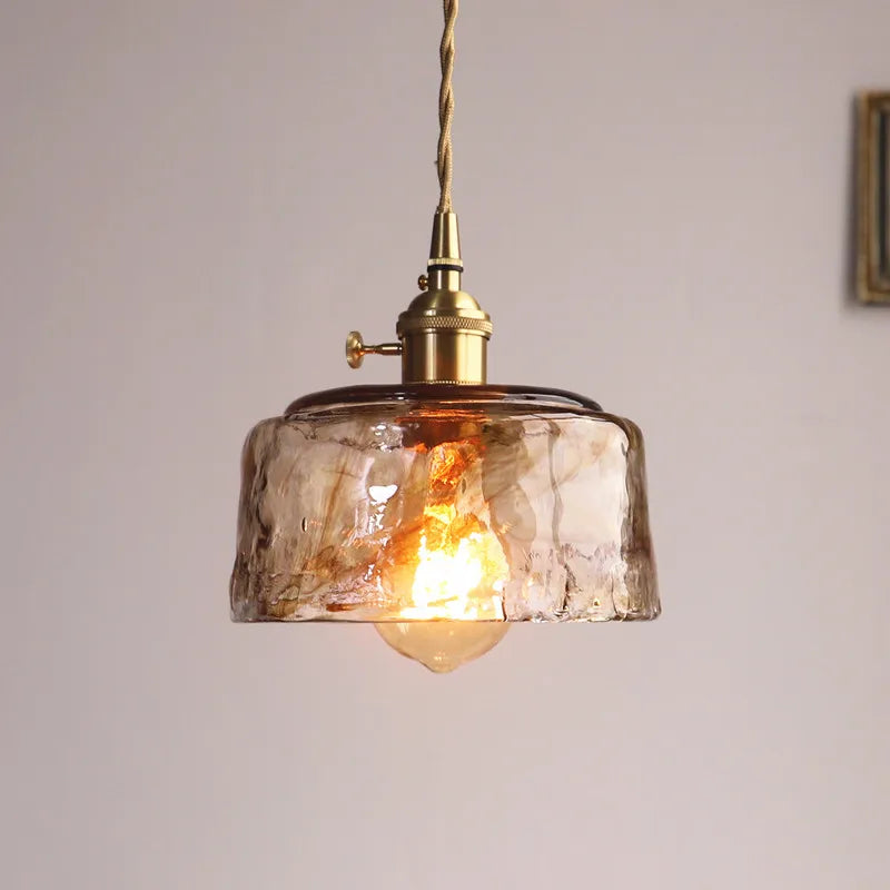 Modern Brass Glass Pendant Lamp - Kitchen Island Hanging Chandelier for Dining Room, Living Room & Bedroom Ceiling Lighting