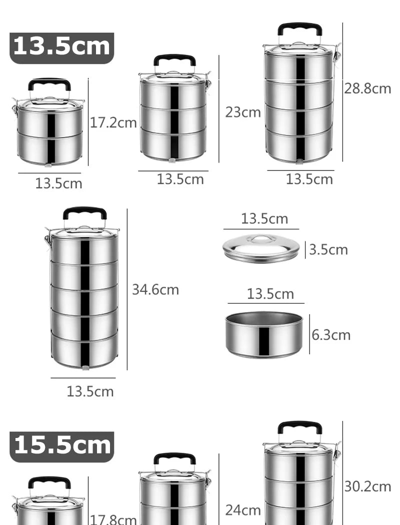 Multi-layer Stainless Steel Lunch Box Large Capacity Adult Camping Bento Box Kids Worker Portable Meal Food Containers BPA free