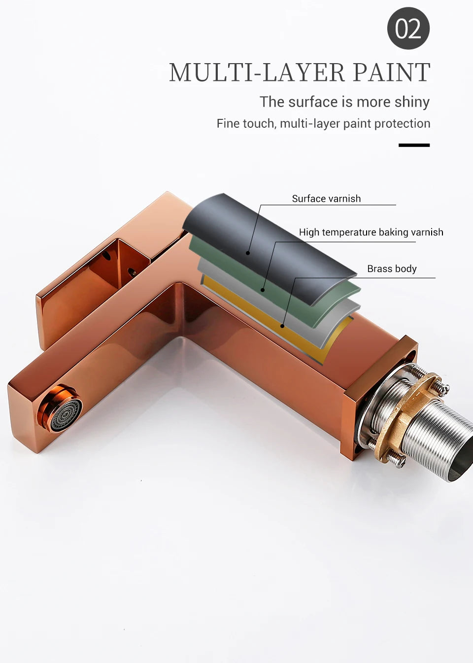 Bagnolux Rose Gold Single Hole Deck Mounted Brass A Handle Cold Hot Mixer Sink Tap Basin Water Tapware Bathroom Faucet