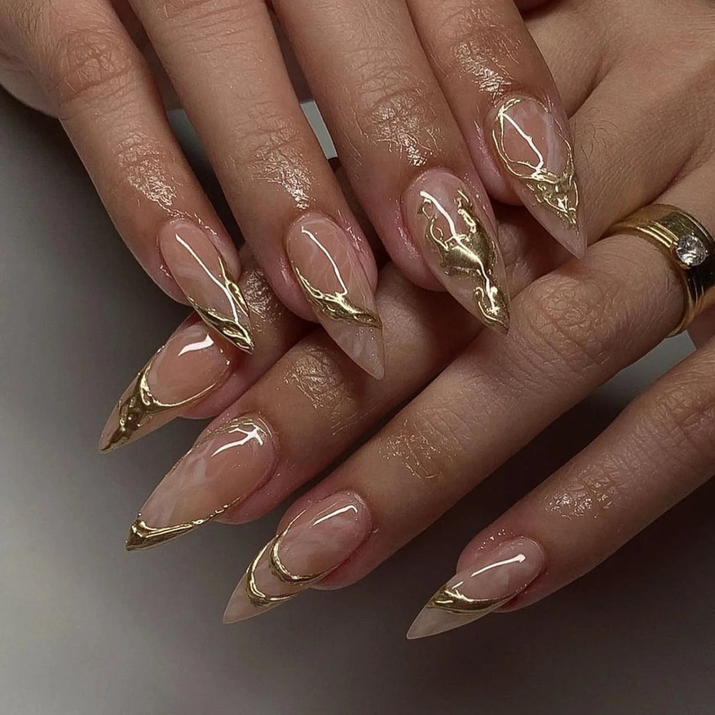 Wholesale 24 Pcs 3D French Style Romantic Art Acrylic Press on Nails Artificial Fingernails Candy False Nails Dating  Party 3329