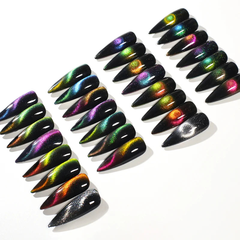 Custom Package Logo 5D Magnetic Cat Eye Pigment Nail Art Powder Chrome for Polish Magnet Pigment Laser Chameleon Chrome Powder