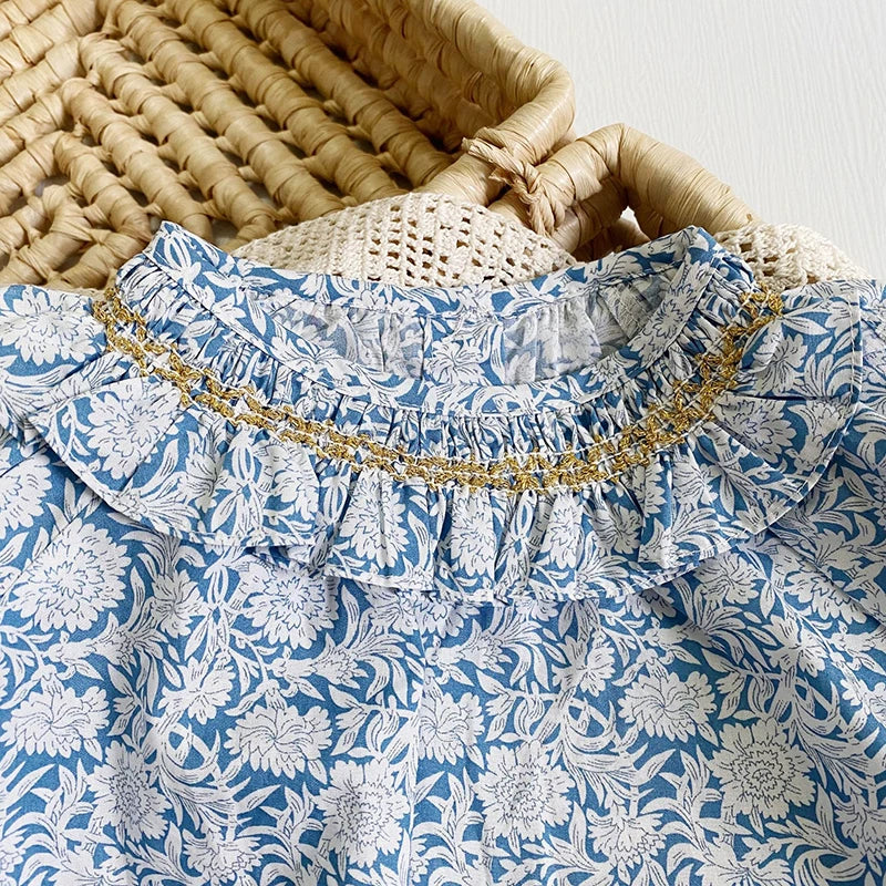 Autumn Spring Children Clothing Toddler Baby Girls Clothes Cotton Long Sleeve Flower Embroidery Baby Girls T-shirt Kids Shirt