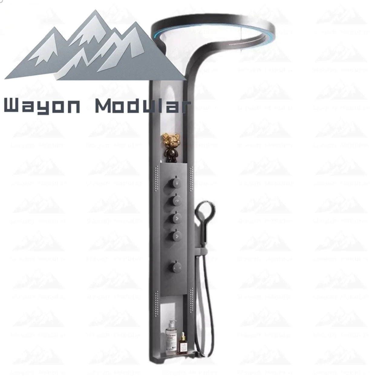 Wayon Luxury Brass Hotel Use Wall-Mounted Shower Set with Waterfall  Rain Spray Patterns Modern Design SPA Shower for Bathroom