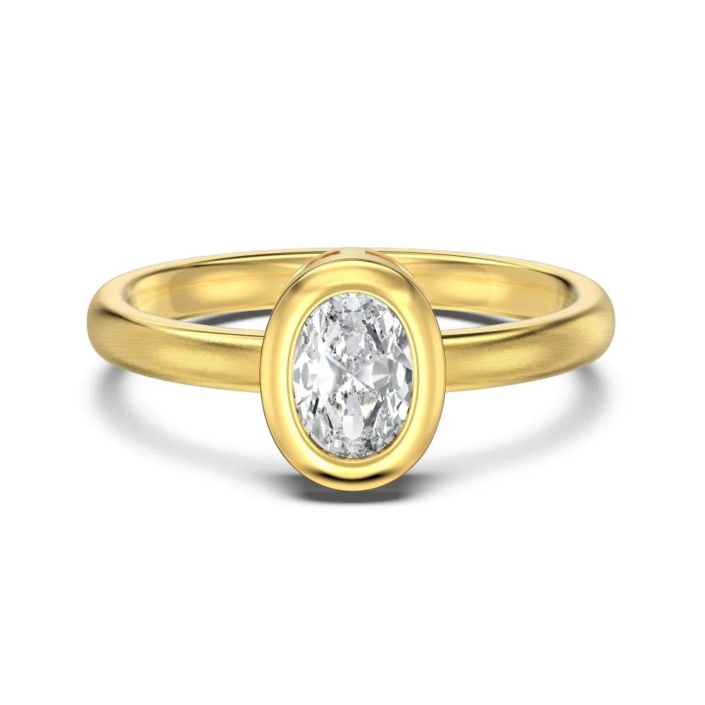 Dylam Exquisite Classic Design Fine Jewelry Brushed Surface Sterling Silver Solitaire Diamond Oval 5A Zirconia Wedding Rings