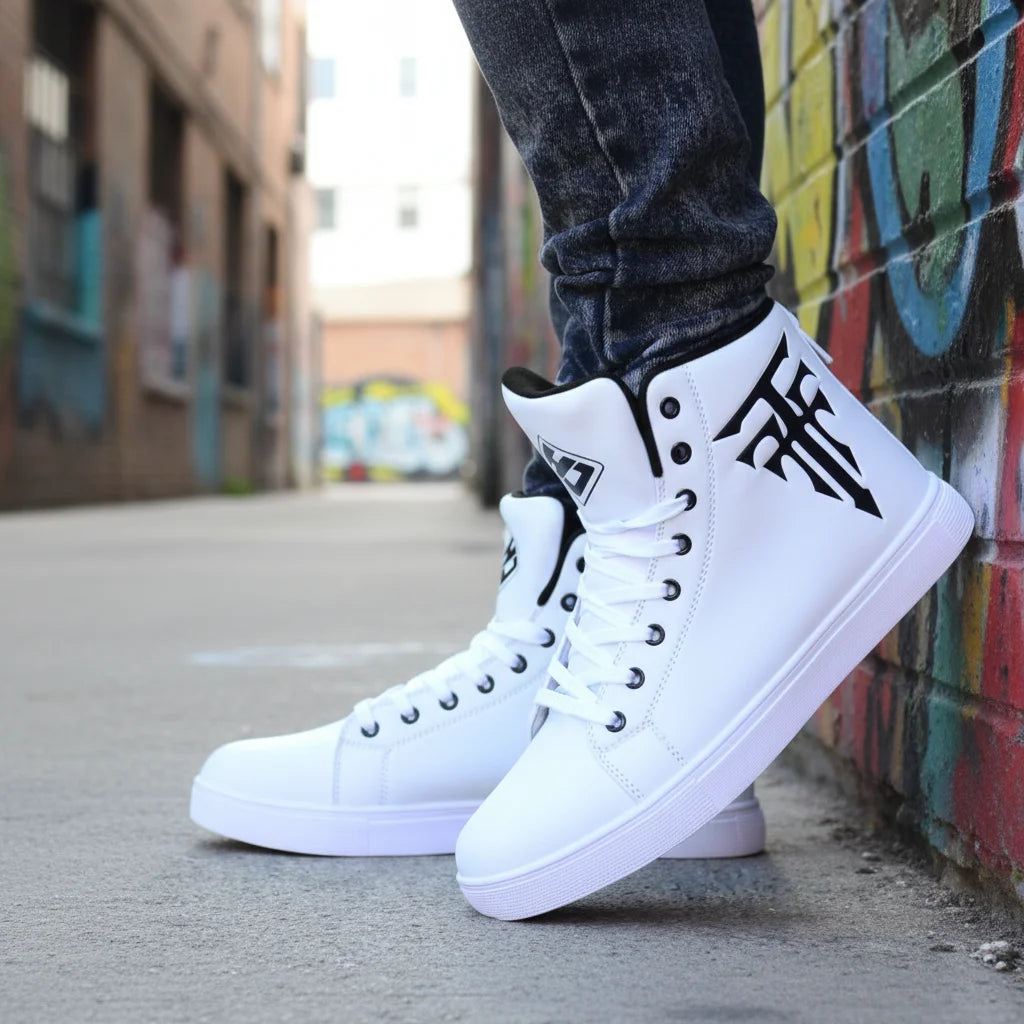 High Top White Men's Vulcanized Sneakers 2026 Fashion Light Weight Anti-Slip Walking Running Shoes Spring Autumn Winter - Beauty