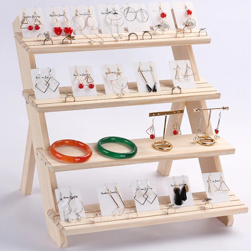 Jewelry Display Tray Pendant Earrings Rings Display Blocks Solid Wood Jewelry Display Holder Joyeros Organizador De Joyas