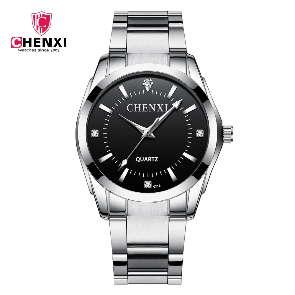 CHENXI Brand Couple Watch Luxury Women's Casual Watches Waterproof Watch Women Fashion Dress Rhinestone WristWatch CX021B