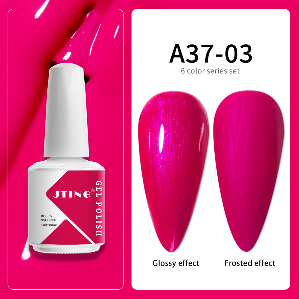 JTING Normal Bulk Gel Nail Polish 6Colors OEM/ODM Factory Manufacturer Custom Gel Nail Polish Bottle 15ml Uv Nail Gel