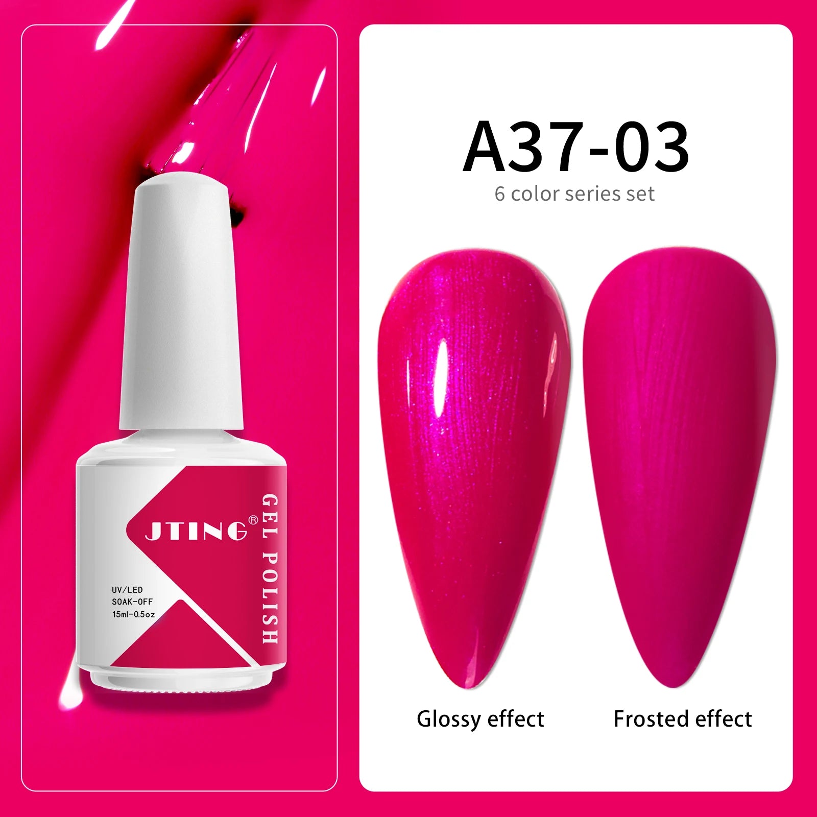 JTING Normal Bulk Gel Nail Polish 6Colors OEM/ODM Factory Manufacturer Custom Gel Nail Polish Bottle 15ml Uv Nail Gel