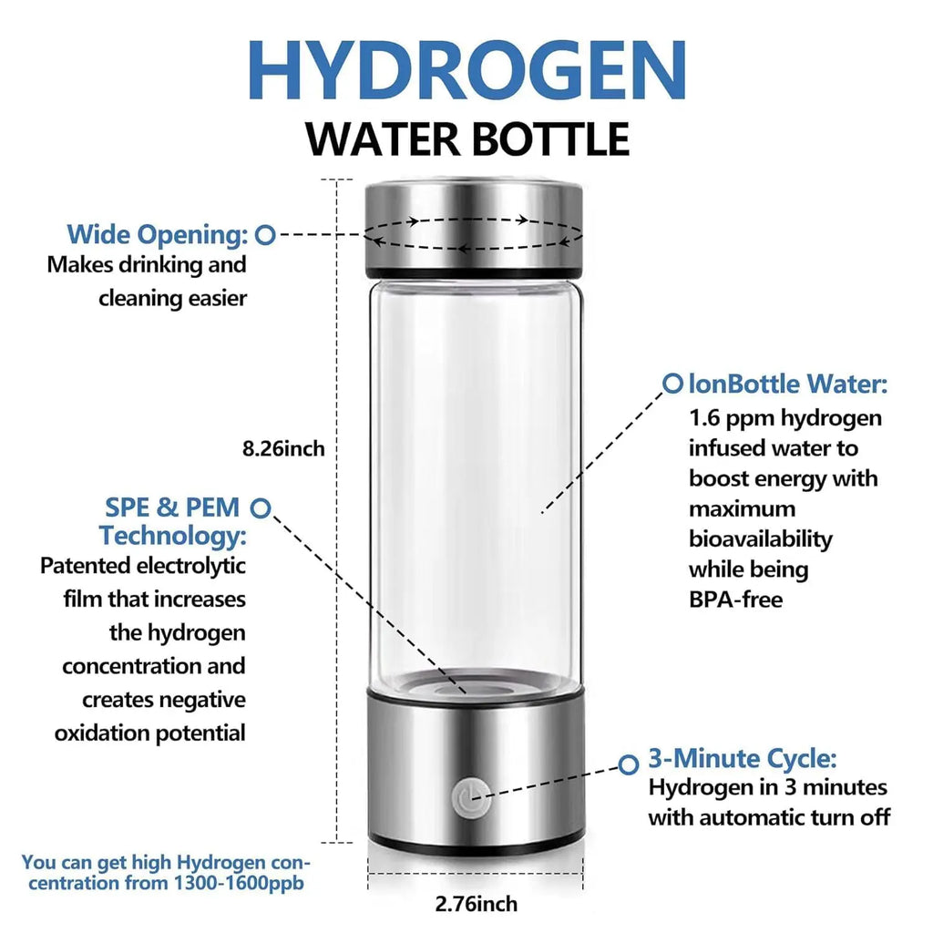H2 Hydrogen Water Bottle Generator 420ml Portable Hydrogen Water Generator Hydrogen Water Bottle