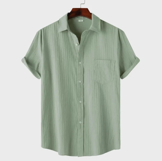 Liu Ming Custom Summer Men's Casual Short Sleeve Hawaiian Beach Shirts Breathable Cotton Button Design for Holidays Beach
