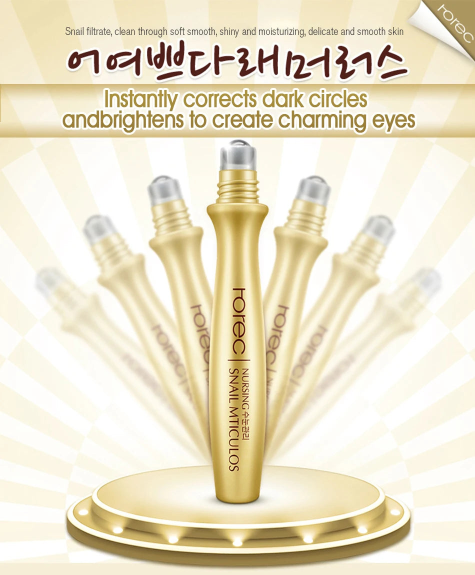 ROREC Hyaluronic Acid Snail  Eye Serum Essence Dark Circle Firming  Eyes Cream  Anti Wrinkle Korean Cosmetics Skin Care