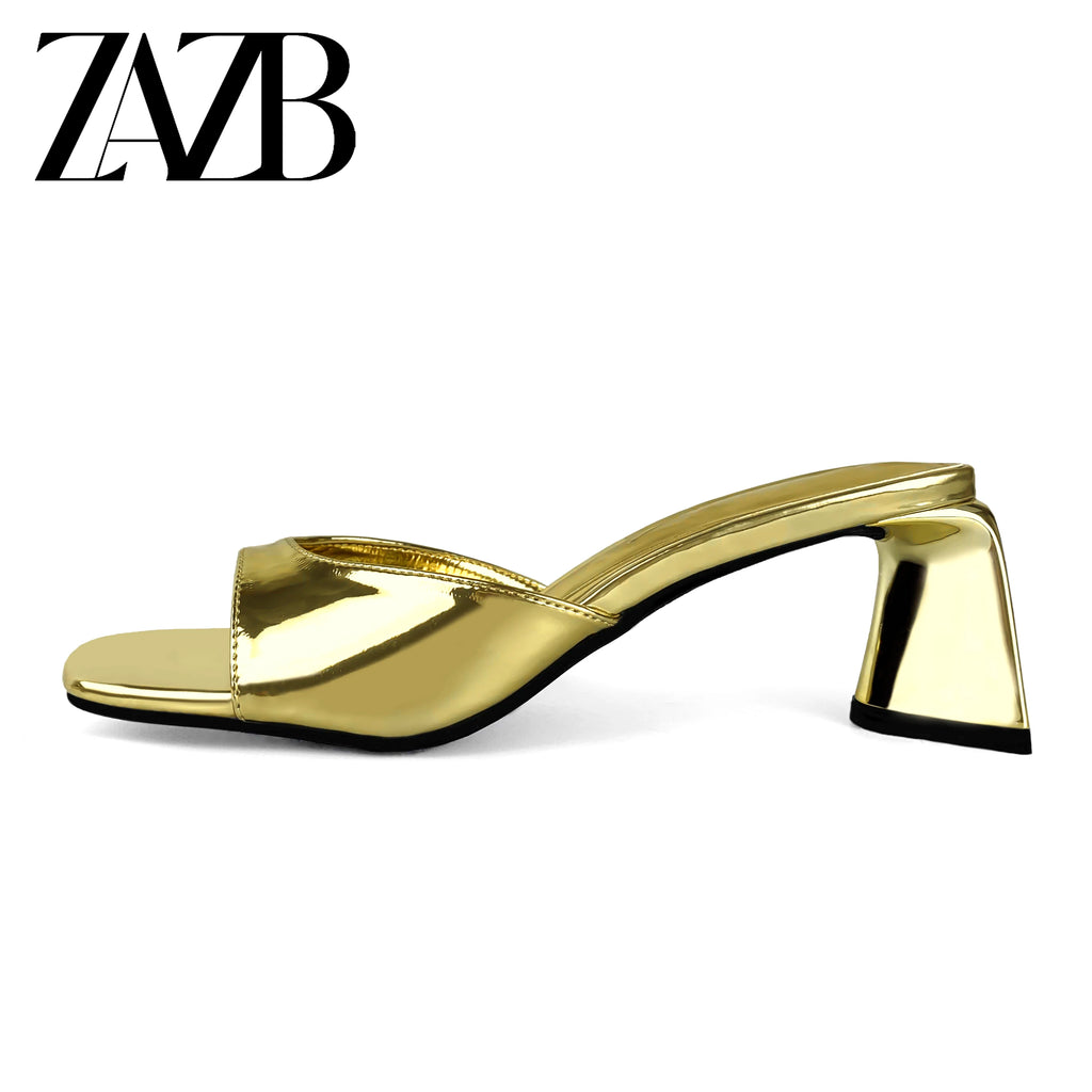 ZAZB Brand Custom Leather High Heels Shoes for Women Sandals Luxury slippers Wedding Bride Ladies and Chaussures Pour Femmes