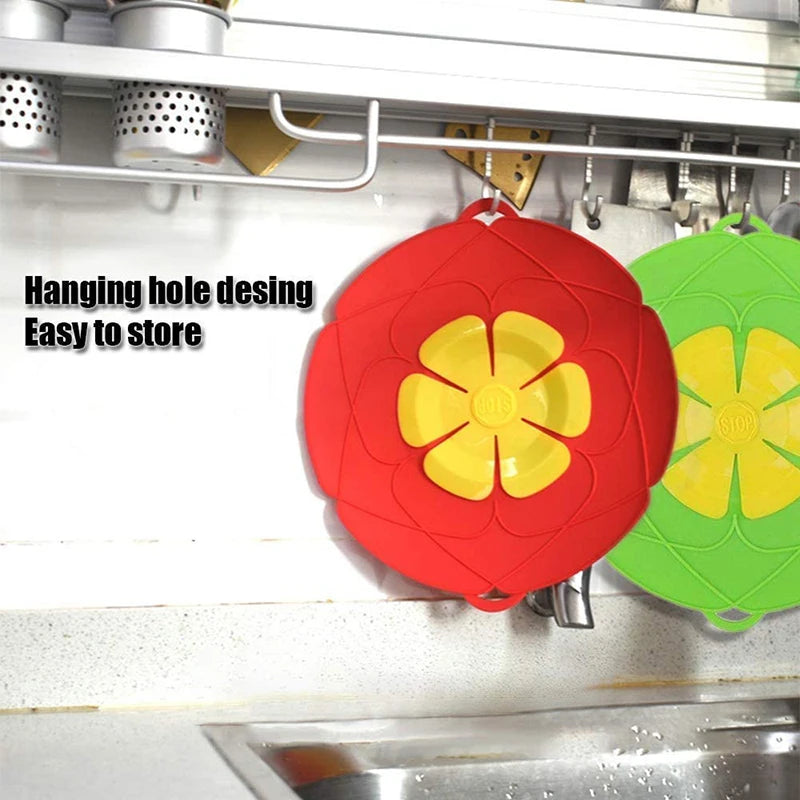 Silicone lid Spill Stopper Cover Pot Pan Cover  Kitchen Accessories Flower Shape Cookware Cooking Tools Kitchen Gadgets