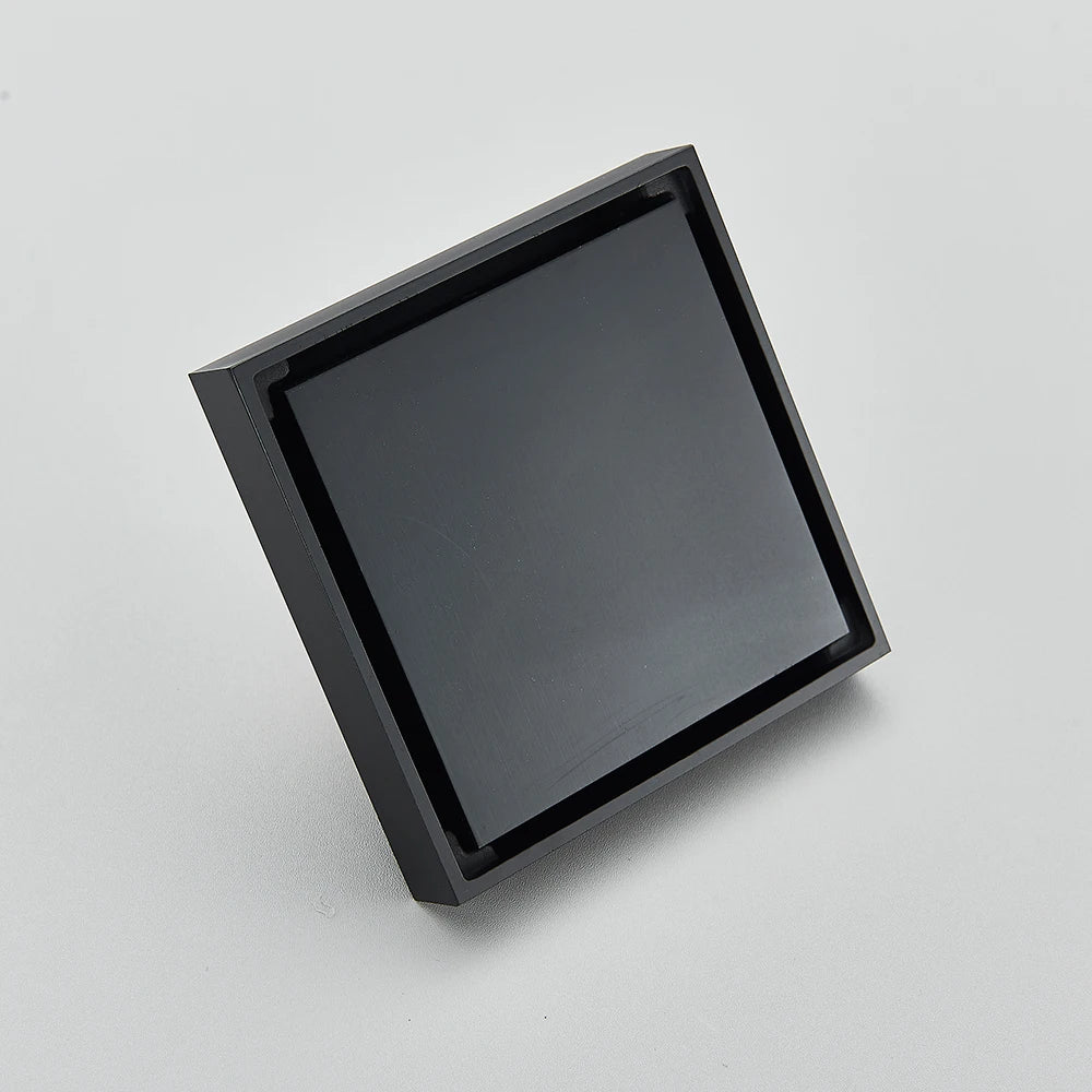 Rozin Brushed Gold Floor Drains 10*10cm Invisible Bathroom Floor Drain Matte Black Square Shower Deodorant Waste Drain Strainer