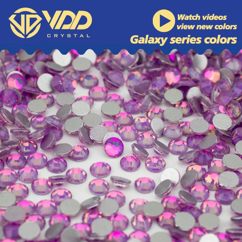 VDD 420 Galaxy-Lavender SS4-SS50 Glass Rhinestones Crystal High Quality Flatback Stones for Nail Art Accessories DIY Crafts