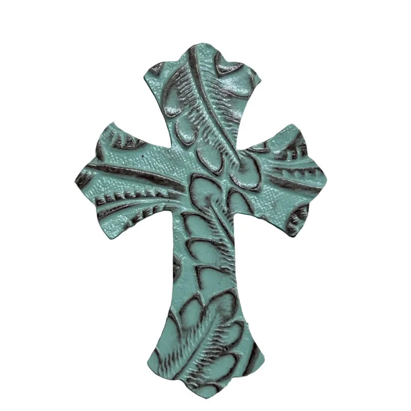4.5*6.5cm Sheepskin Leather Patch With Cross Shaped Leather Label Genuine Leather DIY With Multiple Colors-106-182