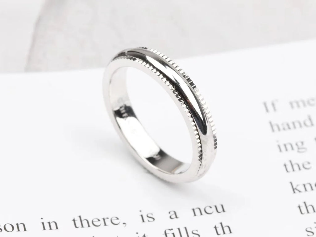 Jingzhanyi Jewelry Factory's Customizable K Gold Wedding Ring PT950 Bead-Shaped Platinum Male Ring Diamond Rings