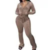 Ladies 2pcs Flare Pants Outfit Gym Wear Sweatpants and Hoodie Velour Joggers Sweatsuits Velvet Two Piece Set Tracksuit for Women