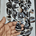 100% Natural Black Banded Onyx Mix Shape Dichroic High Quality Loose Gemstone 20-45mm Jewelry Making Certified 100pcs MOQ