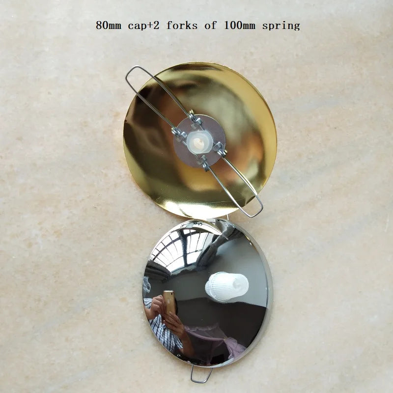 2pcs/lot  lamp base tray Metal cap arc cover flying saucer+2 forks/3 forks fixing spring+cable grips  lighting accessories