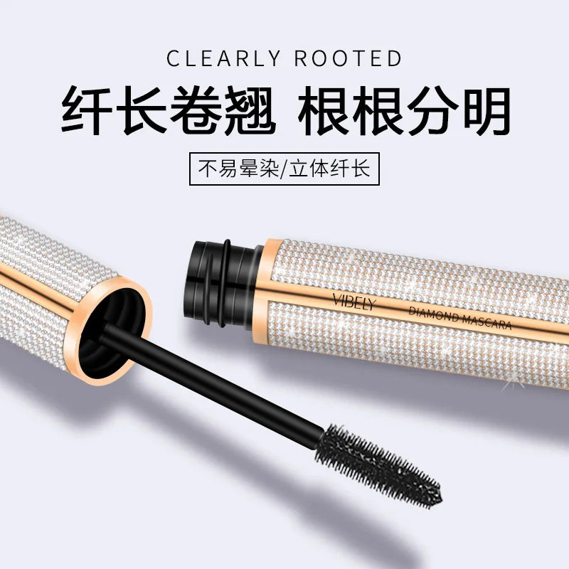 QIC 4D Silk Fiber Lash Mascara 2 in 1 Thrive Mascara Makeup Waterproof Lengthening Thickening Mascara VIBELY 4D