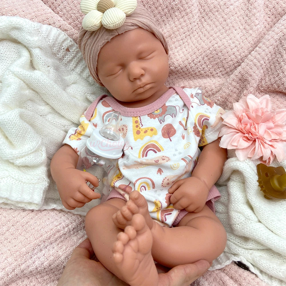 Lifelike Real Touch Silicone Reborn Dolls 20" Open Mouth LouLou Soft Full Body Newborn Realistic Details Gift for Baby Shower