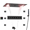 Matte Black Shower System 70X38 CM LED  Bathroom Thermostatic Multifunction Shower Set With Handheld