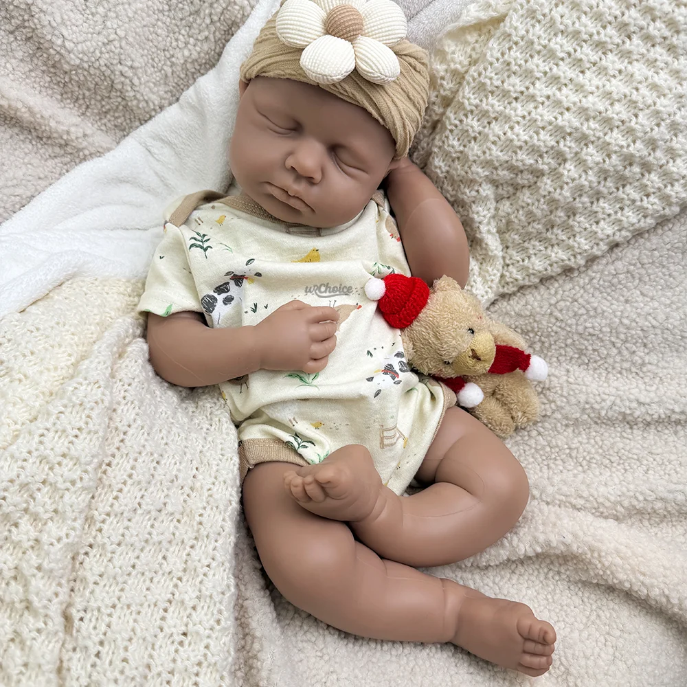 Lifelike Real Touch Silicone Reborn Dolls 20" Open Mouth LouLou Soft Full Body Newborn Realistic Details Gift for Baby Shower