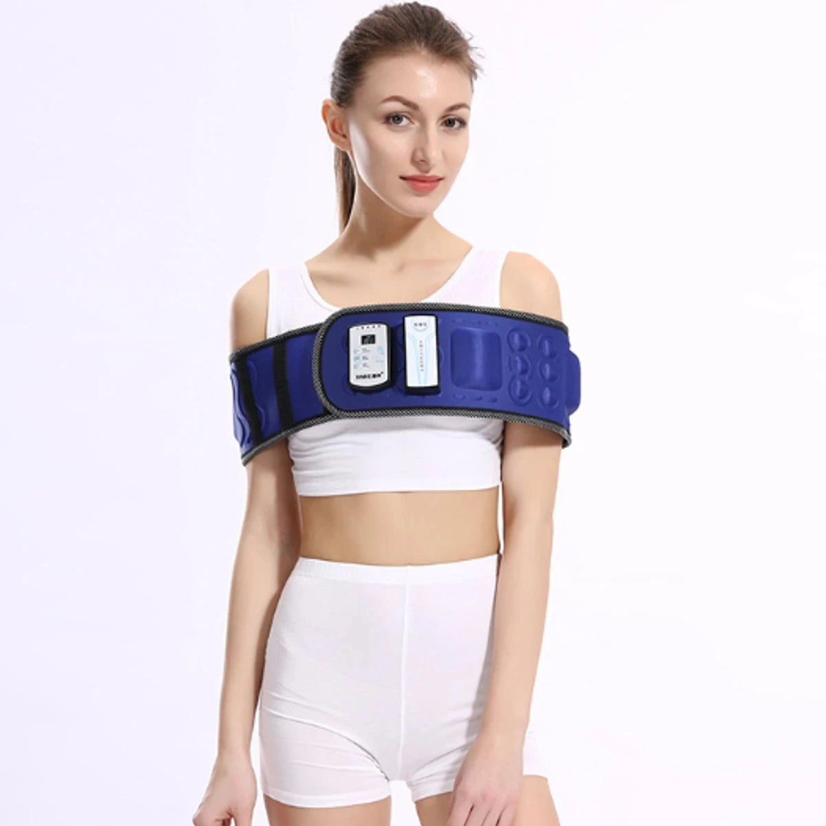 Rechargeable Powerful 7 Motors Heating Belly Fat Slimming Massage Belt Waist Lumbar Spine Support Abdominal Muscle Training Band